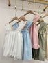 Summer Butterfly Sleeves Tie Babydoll Tops